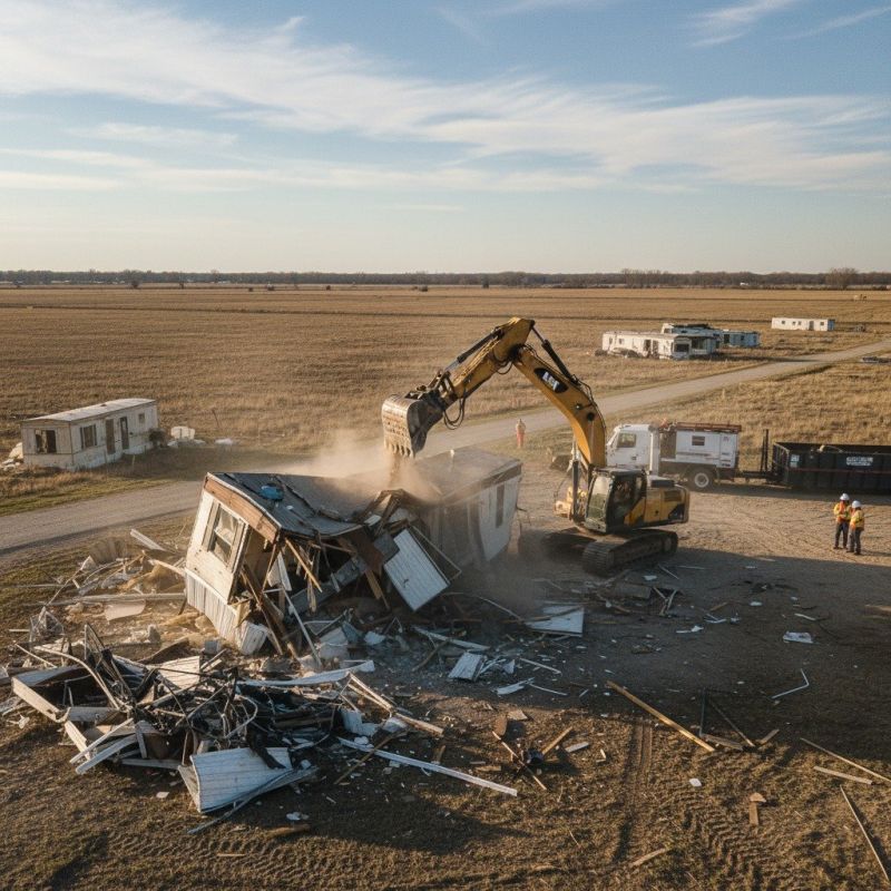 Double Wide Demolition in Houston, TX